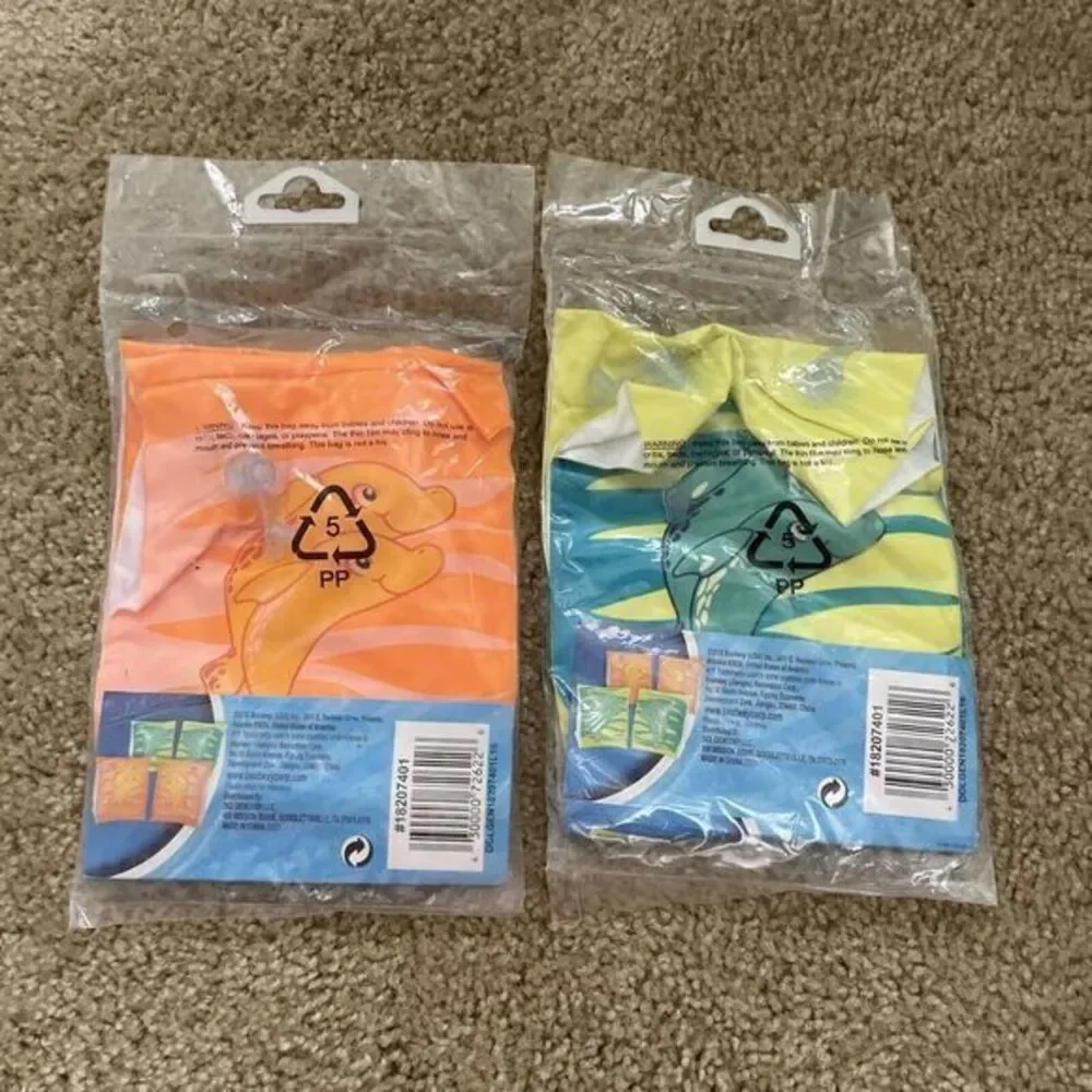 H20 GO!‎ INFLATABLE SWIM ARMBANDS  SET OF 2 -  1 Orange, 1 Green NEW